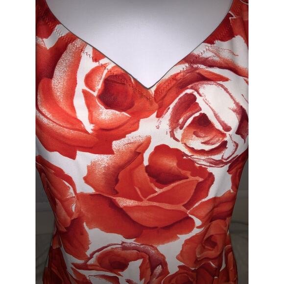 GOTTEX VIEWPOINT White & Red Roses 1 Pc Cut Out Swimsuit Sz 12 NWT - Picture 3 of 8